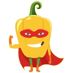 Craft Supply Classroom Transparent Sticker | Superhero Yellow Capsicum Vegetable Transparent Sticker